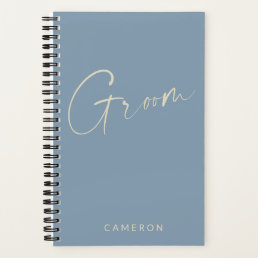 Groom | Chic Minimalist Personalized Dusty Blue Notebook