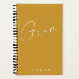 Groom | Chic Minimalist Yellow Personalized Notebook