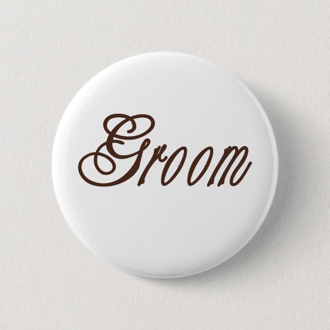 Groom Classy Browns Button (Front)