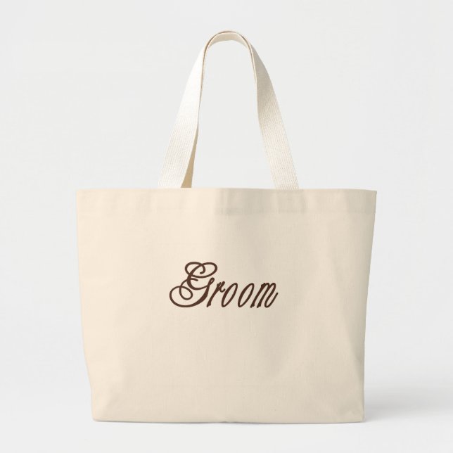 Groom Classy Browns Large Tote Bag (Front)