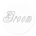 Groom Classy Grays Classic Round Sticker