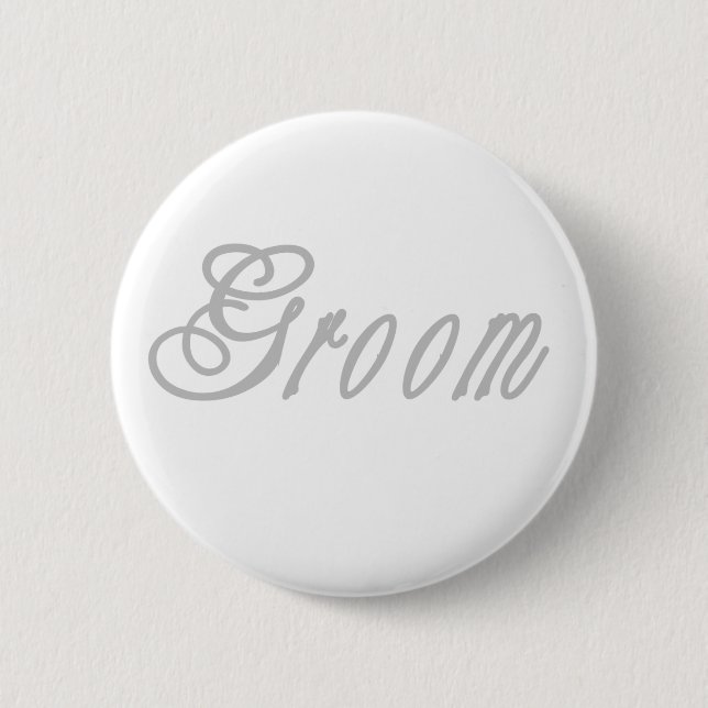 Groom Classy Grays Pinback Button (Front)