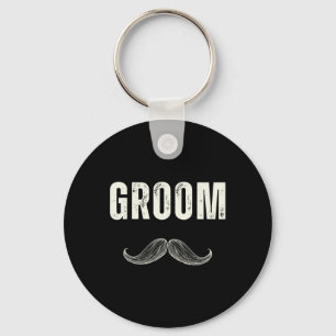 Groom Costume With Mustache - Groom's Party Keychain