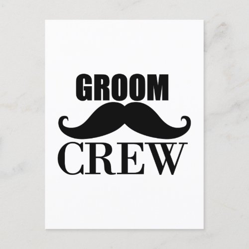 Groom Crew Bachelor Party Wedding Black Gift Invitation Postcard