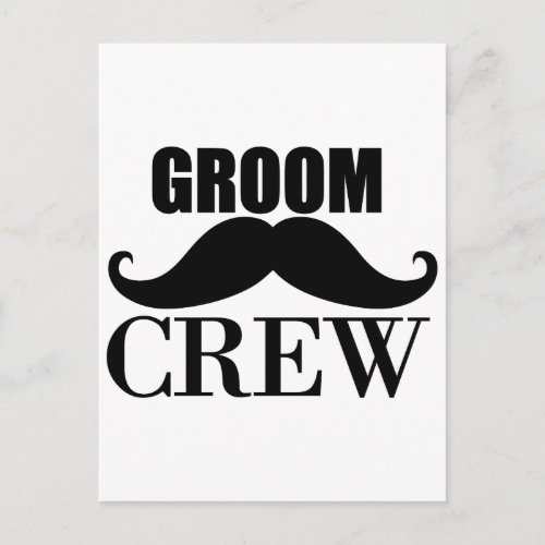 Groom Crew Bachelor Party Wedding Black Gift Postcard