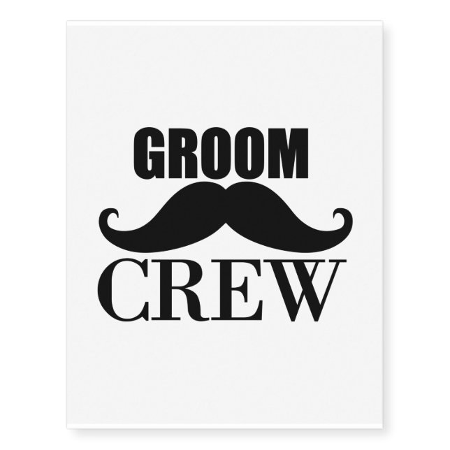 Groom Crew Bachelor Party Wedding Black Gift Temporary Tattoos (Front)