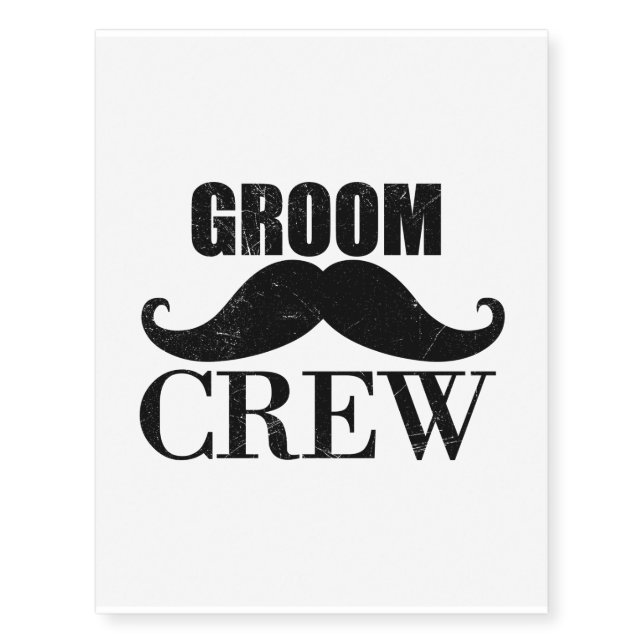 Groom Crew Bachelor Party Wedding Black Gift Temporary Tattoos (Front)