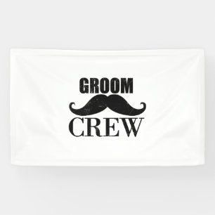 Groom Crew Bachelor Party Wedding Black Grunge Banner