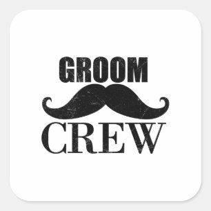 Groom Crew Bachelor Party Wedding Black Grunge Square Sticker