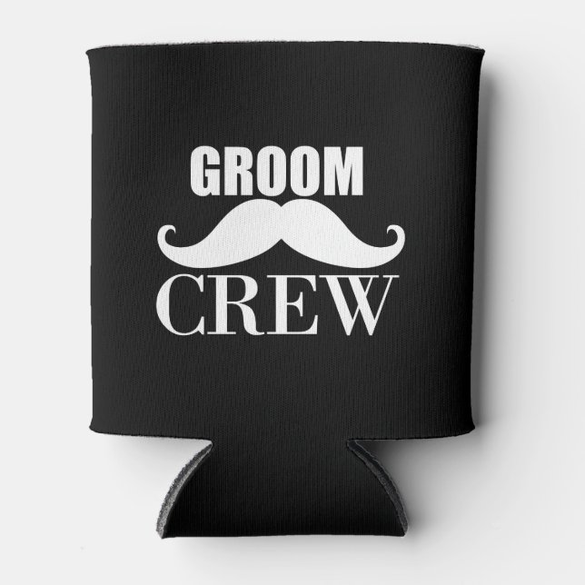 Groom Crew Bachelor Party Wedding White Gift Can Cooler (Front)