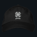 Groom Custom Wedding Monogram Baseball Cap<br><div class="desc">Surprise the groom with this cool baseball style cap that features his 3 letter monogram and the word groom below. Easily change the text and cap color to match your wedding theme/colors. This makes an awesome engagement or wedding favor gift. The coordinated caps look really nice in photos too! Simple...</div>