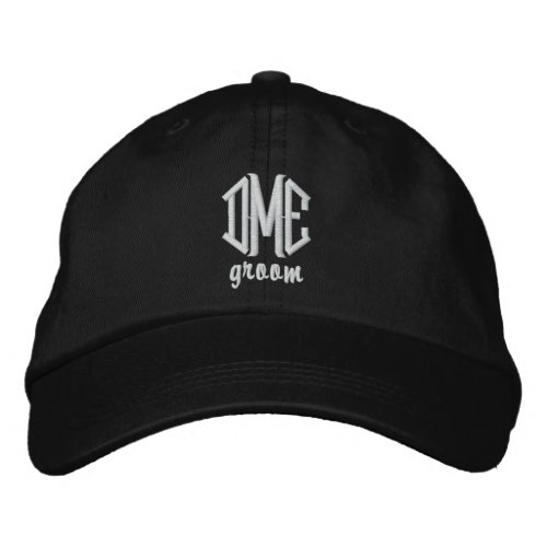 Groom Custom Wedding Monogram Baseball Cap