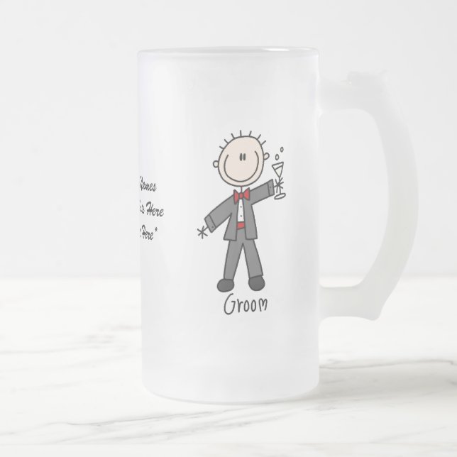 Groom Customizable Glass Mug (Right)