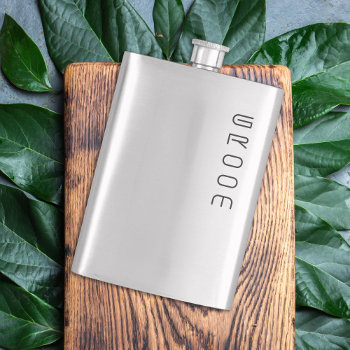 Groom Customizable Wedding Party Flask by beckynimoy at Zazzle