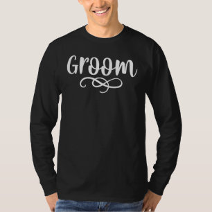 Groom Cute Engagement Wedding Party Matching 2 T-Shirt