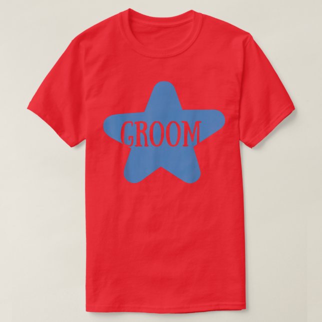 Groom Cute Engagement Wedding Party Matching  T-Shirt (Design Front)