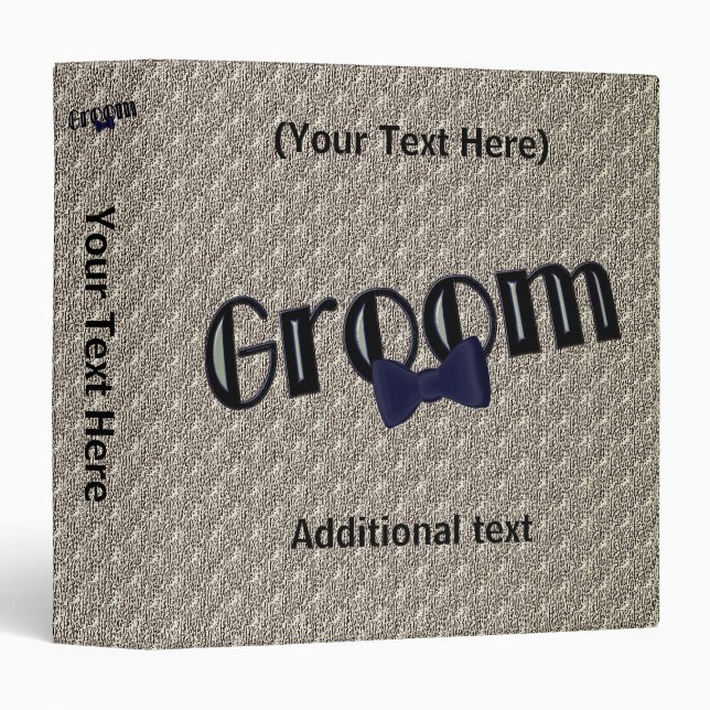 Groom Cute Personalized Wedding  3 Ring Binder (Front/Spine)