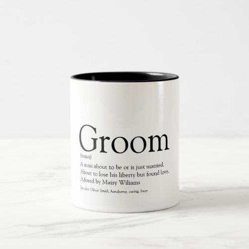 Groom Definition Stag Bachelor Party Wedding Two_Tone Coffee Mug
