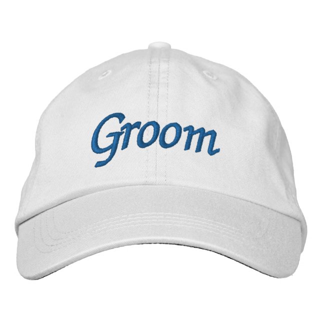 Groom Embroidered Baseball Cap (Front)