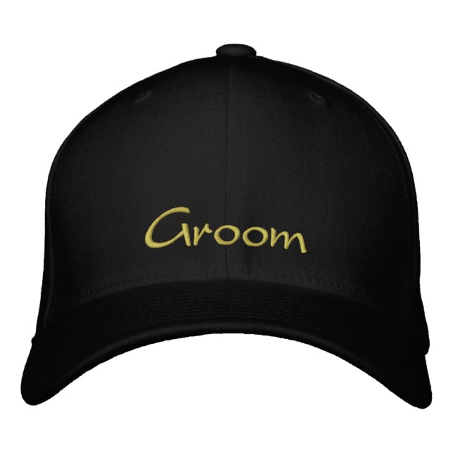 Groom Embroidered Baseball Cap (Front)
