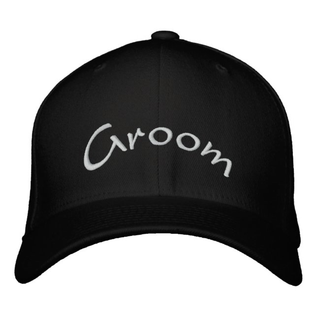 Groom Embroidered Baseball Cap (Front)