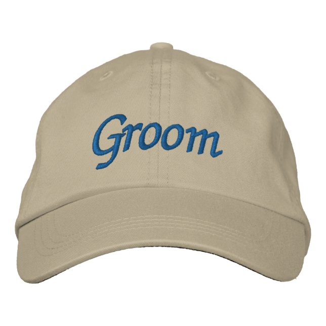 Groom Embroidered Baseball Cap (Front)