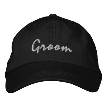 Groom Embroidered Hat by TwoBecomeOne at Zazzle