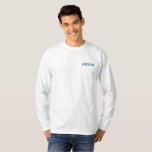 Groom Embroidered Long Sleeve T-Shirt<br><div class="desc">For the Groom shown is a white color long sleeve pullover sweatshirt to relax in. Royal Blue color embroidered text on the front upper left chest area.
Customize this item or buy as shown.</div>