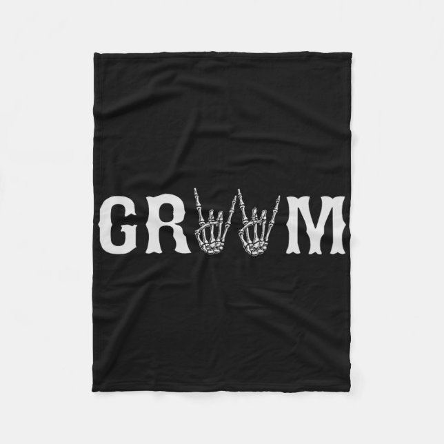 Groom Engagement Bachelor's Party Halloween Weddin Fleece Blanket (Front)