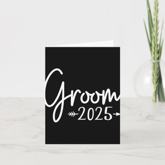 Groom Est. 2025 Married Wedding Engagement Getting Card (Front)