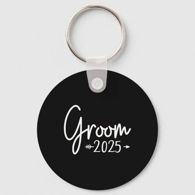 Groom Est 2025 Married Wedding Engagement Getting  Keychain (Front)