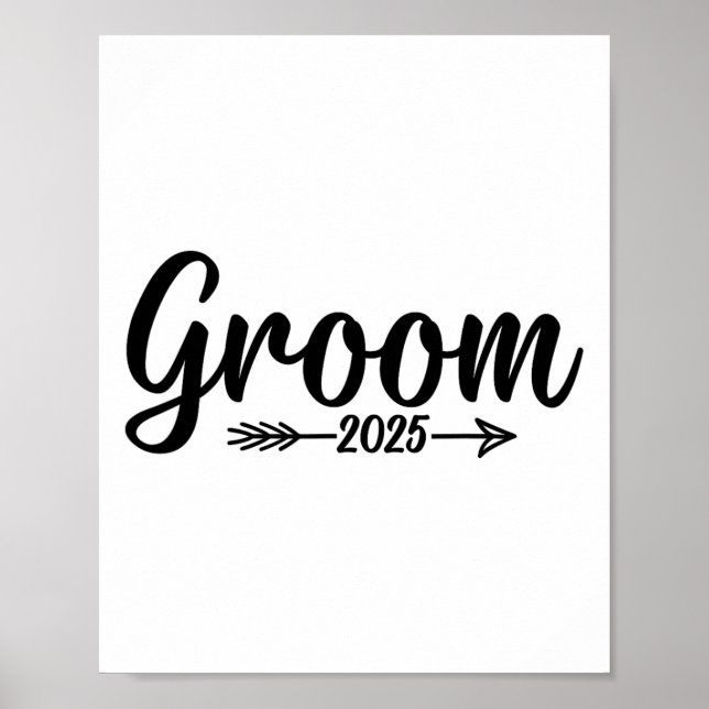 Groom Est. 2025 Married Wedding Engagement  Poster (Front)