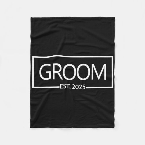 Groom Est. 2025 Wedding Matching Husband Just Marr Fleece Blanket