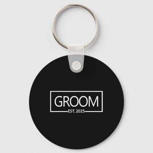 Groom Est. 2025 Wedding Matching Husband Just Marr Keychain
