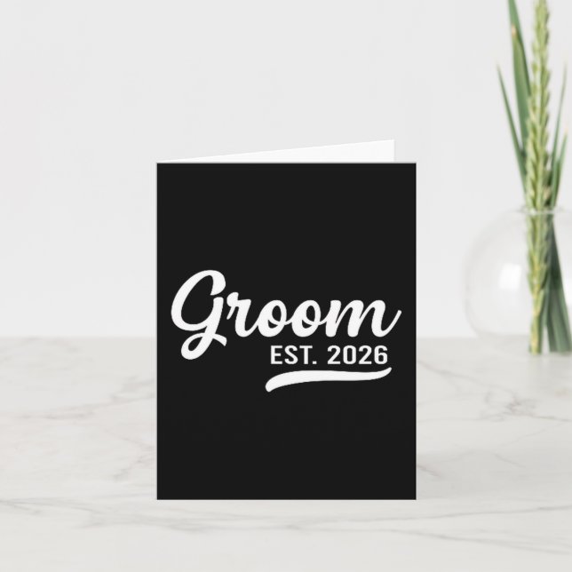 Groom Est 2026 Just Married Honeymoon Wedding Groo Card (Front)