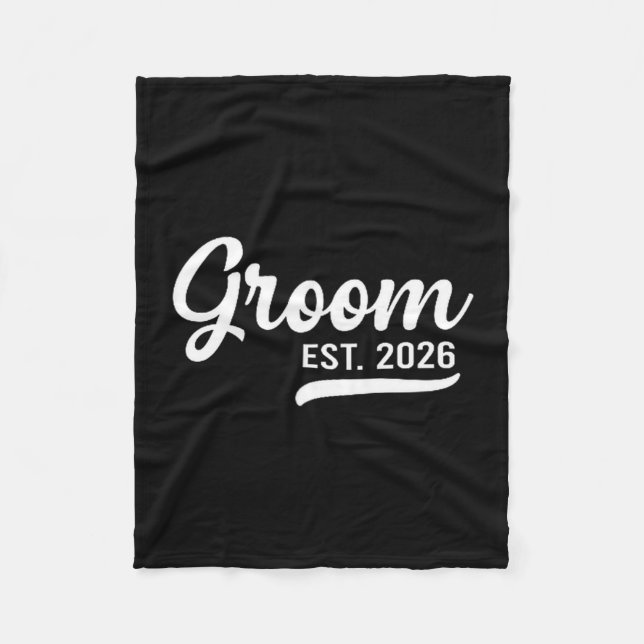 Groom Est 2026 Just Married Honeymoon Wedding Groo Fleece Blanket (Front)