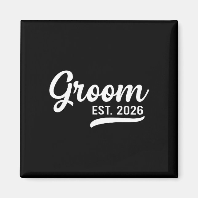 Groom Est 2026 Just Married Honeymoon Wedding Groo Magnet (Front)