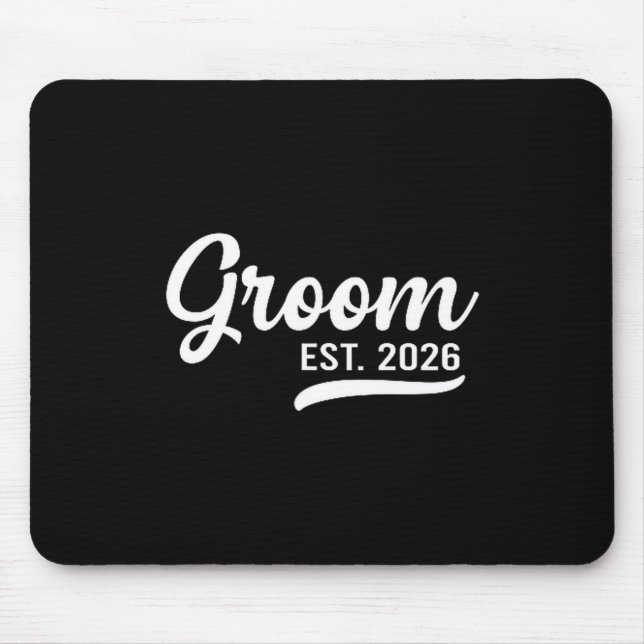 Groom Est 2026 Just Married Honeymoon Wedding Groo Mouse Pad (Front)