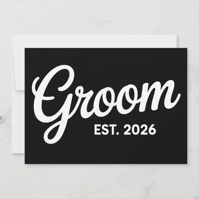 Groom Est 2026 Matching Getting Ready Wedding Invitation (Front)