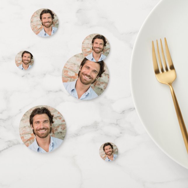 Groom Face 6 Photo Bachelorette Party Confetti (Group)