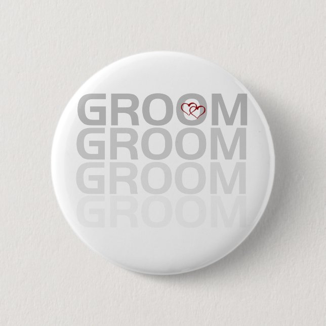 Groom Fade Pinback Button (Front)