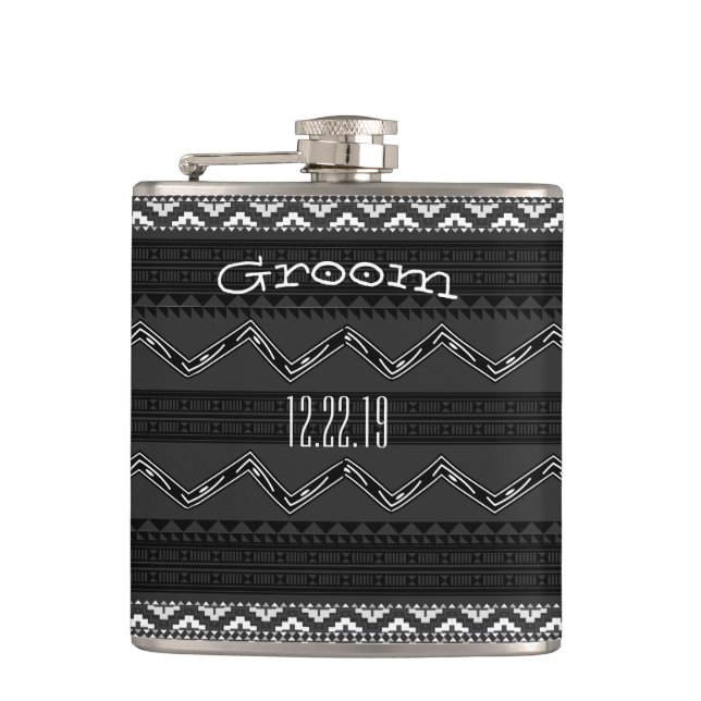 Groom Flask Mustache (Front)