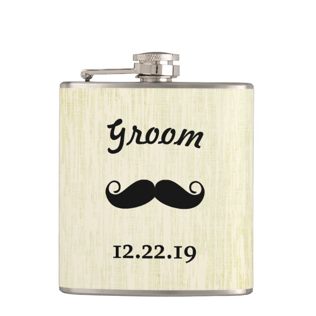 Groom Flask Mustache (Front)