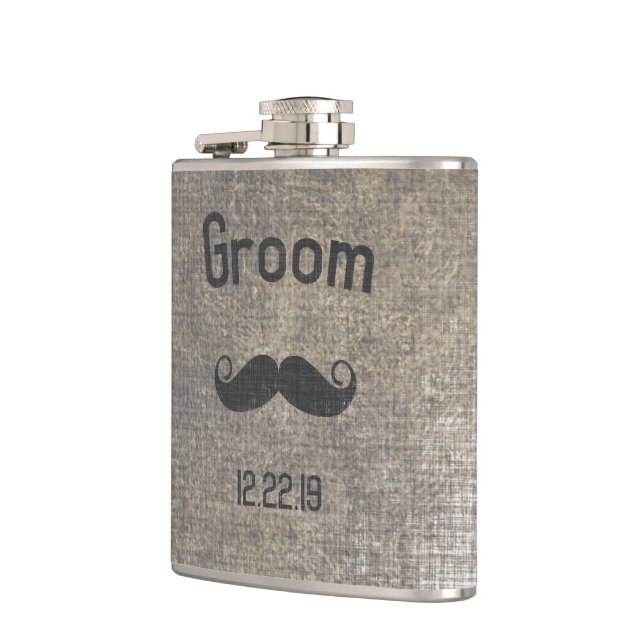 Groom Flask Mustache (Left)