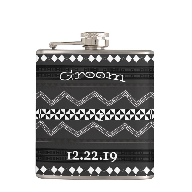 Groom Flask Mustache (Front)