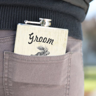 Groom Flask Vintage Moose