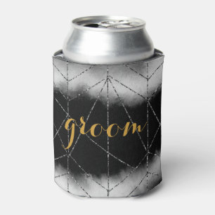 GROOM For Him Wedding Black Can Cooler