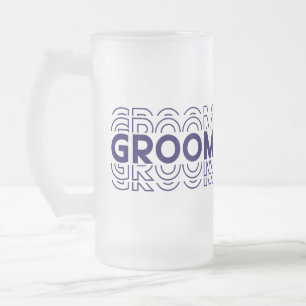 Groom frosted glass beer mug