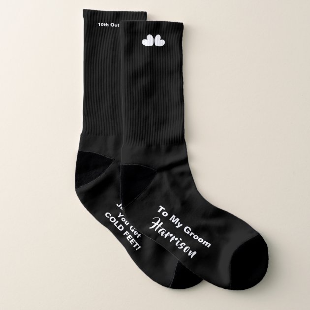 Personalized Socks Just in Case You Get Cold Feet Socks for the Wedding Day Funny Groom Gift Groom Gift from Bride