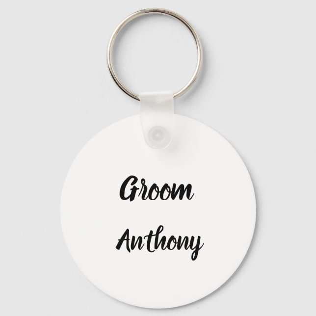Groom Gift Custom Name Gifts Wedding Keychain (Front)